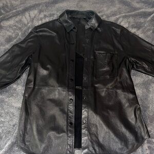 Rag and Bone Jonas leather button up shirt